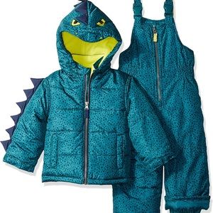 Kids Dinosaur Themed Snow Bib and Coat